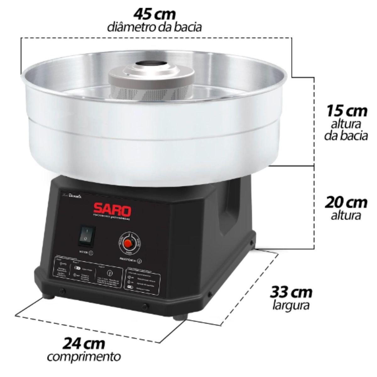 Maquina De Algodao Doce Profissional Inox Ad Bivolt Saro
