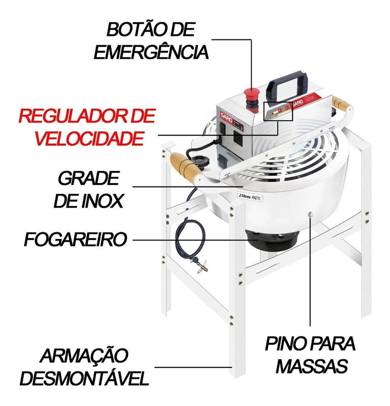 Panela Para Mexer Doces E Salgados 21L Automática Fogareiro