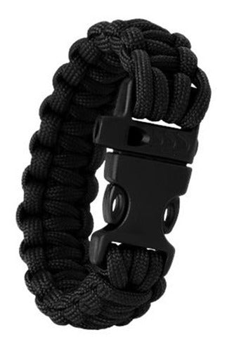 Pulseira Paracord C/ Pederneira Apito Sobrevivência Guepardo