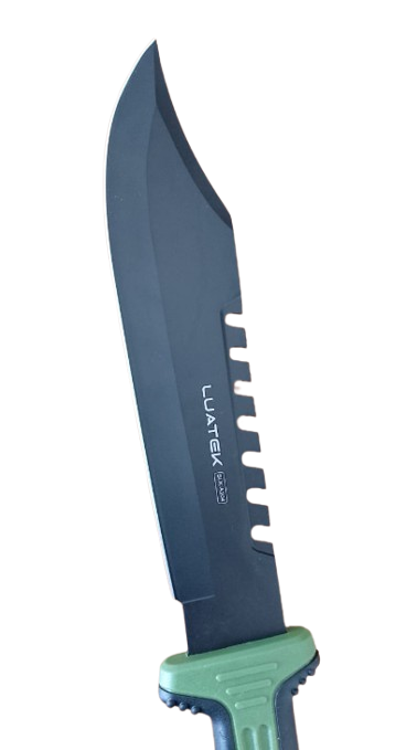 Faca para Pesca e Caça com Bainha de Nylon Lâmina Preta Luatek SLK-A204
