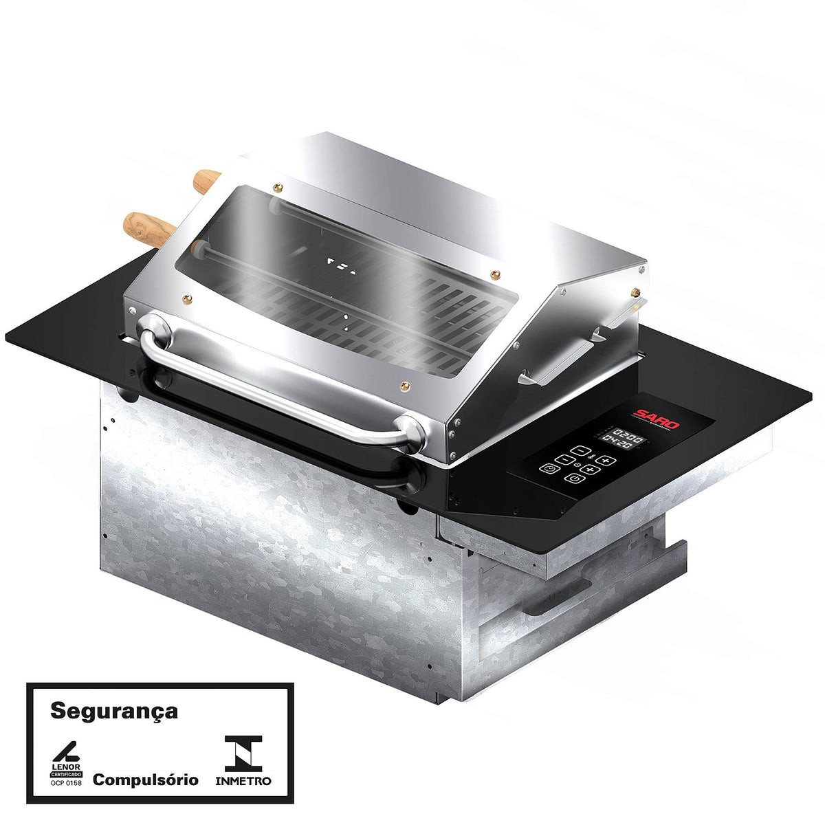 Churrasqueira Cooktop Elétrica Digital de Embutir Saro CHED 3.000 W