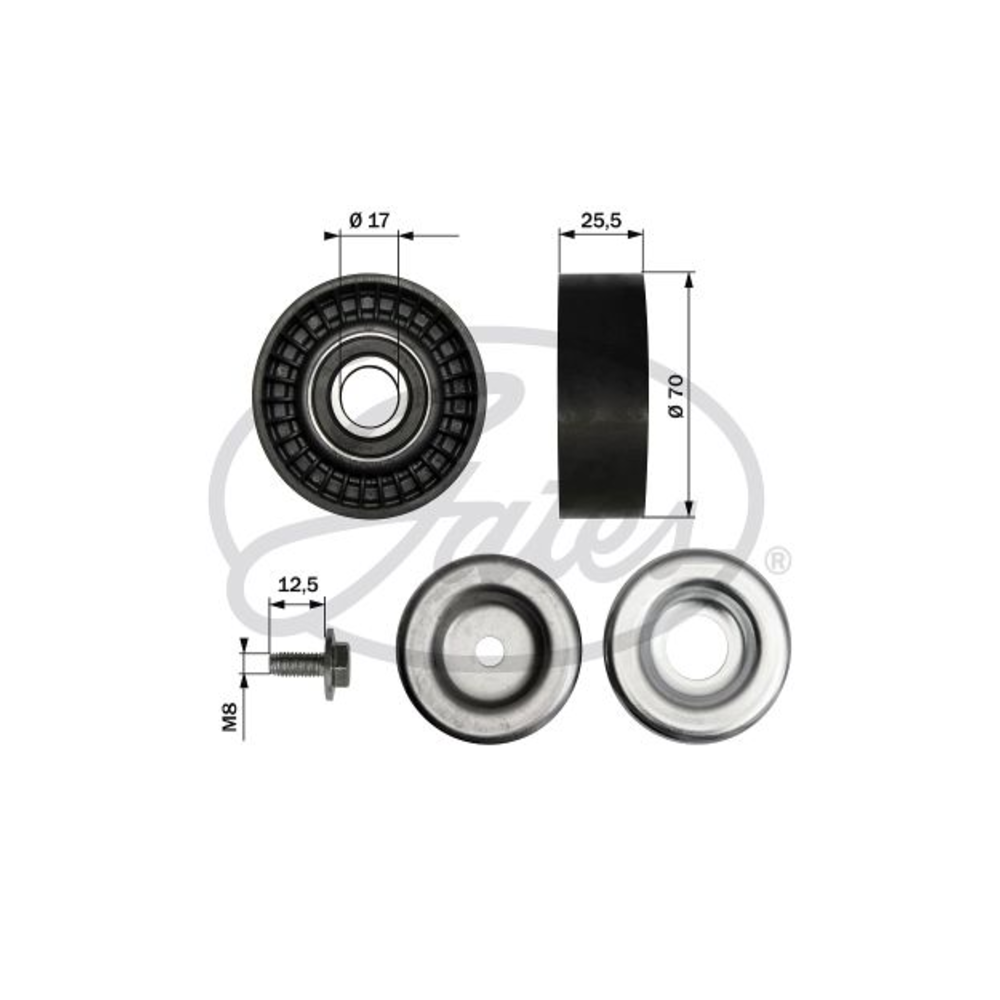 Polia Micro V Gates 36166 Ford Fiesta/Ka/Ecosport/Focus/Courier