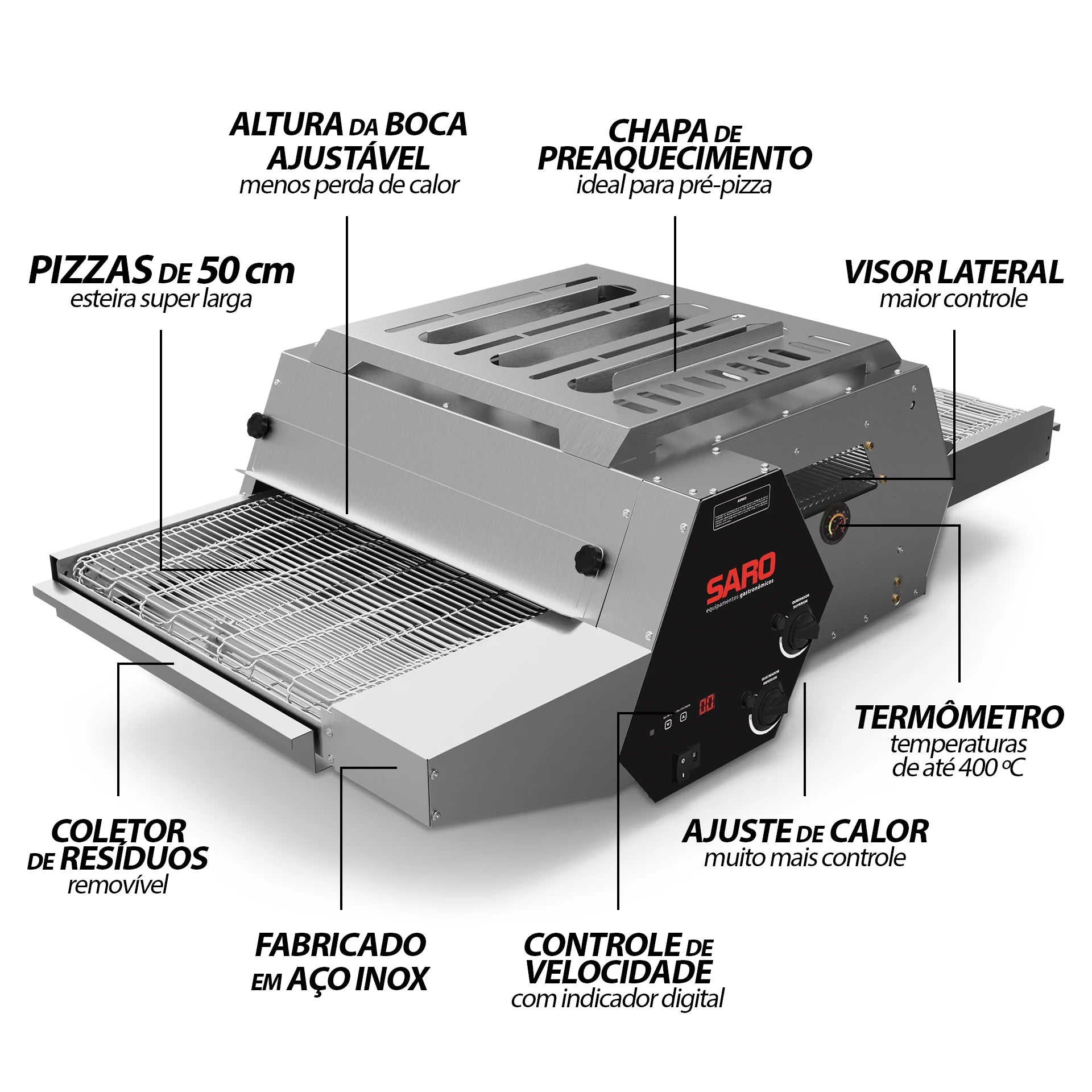 FE5022 Assador em esteira para pizzas de 50cm elétrico 220V