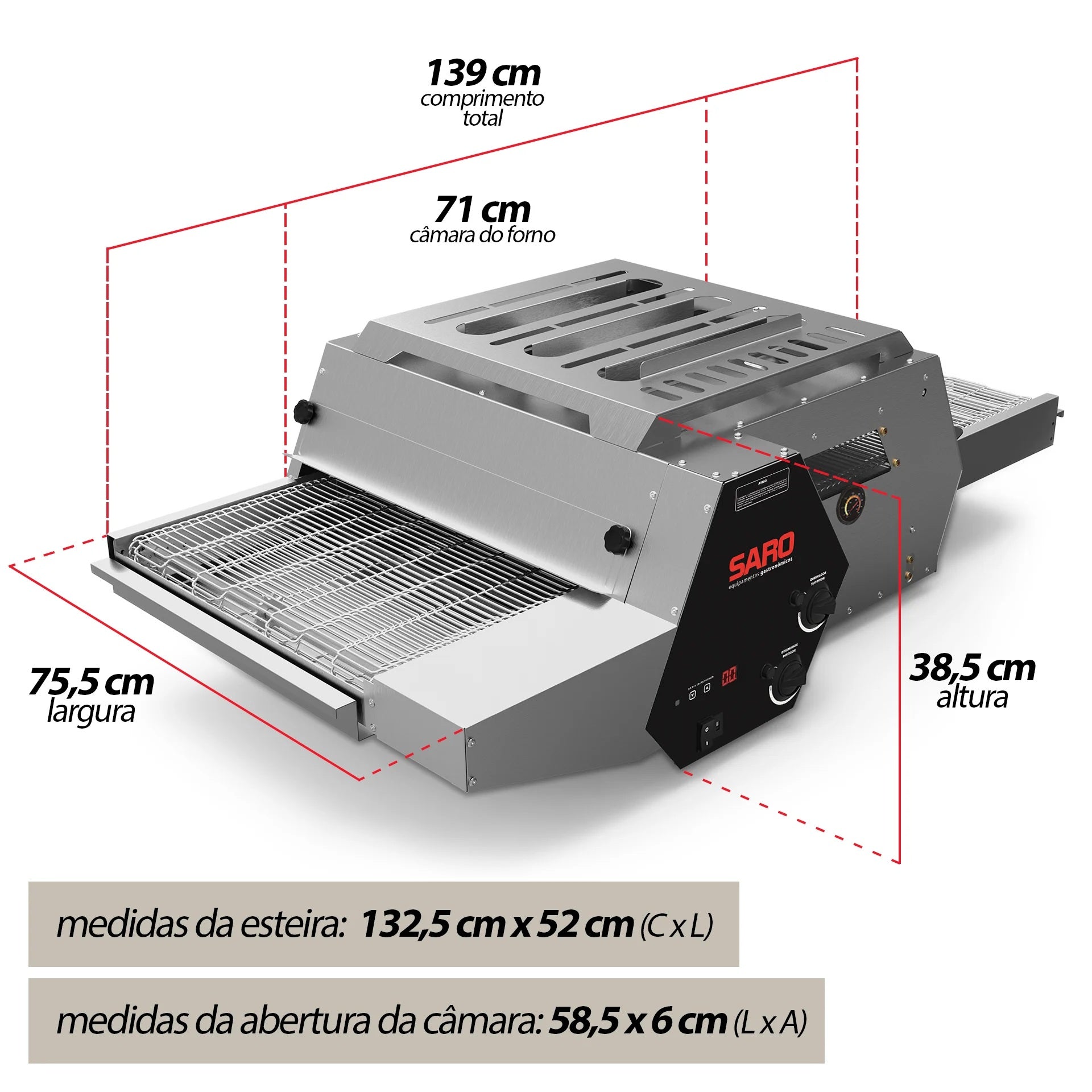 FE5022 Assador em esteira para pizzas de 50cm elétrico 220V