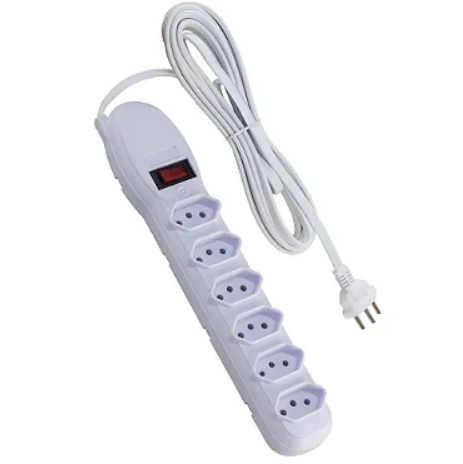 Filtro de Linha Slim com 6 Tomadas 10A Bivolt Cabo 0,8m Force Line 0080500067