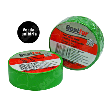 Fita Isolante Verde Antichama 18mm x 5m Bestfer BFH2100