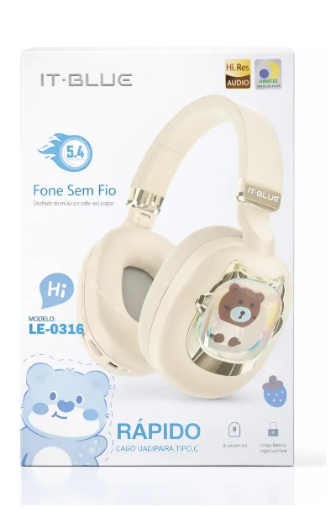 Fone de Ouvido Bluetooth 5.4 Sem Fio 5W IT-Blue LE-0316