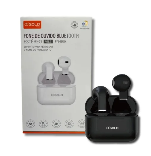 Fone de Ouvido Bluetooth 5.3 com Microfone A'Gold FN-B09