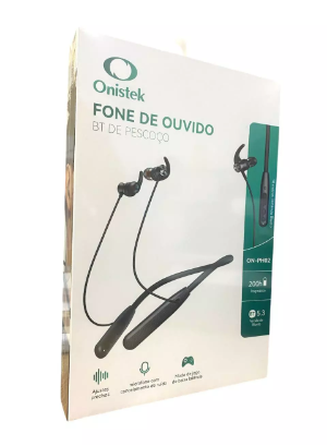 Fone de Ouvido Bluetooth de Pescoço Neckband Recarregável Onistek ON-PH02