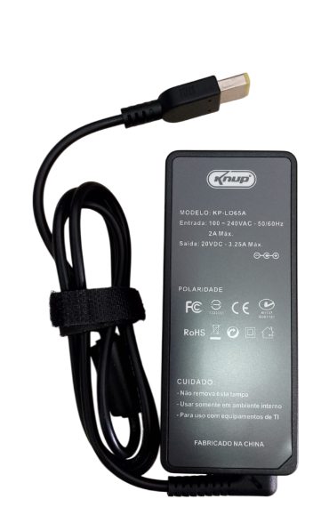 Fonte para Notebook Compatível com Lenovo 20V 3.25A USB Knup KP-LO65A