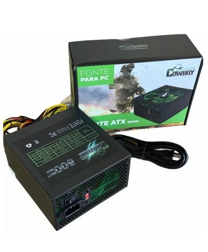 Fonte para PC ATX 500W Bivolt Automático com Cooler 120mm Cowboy KP-534