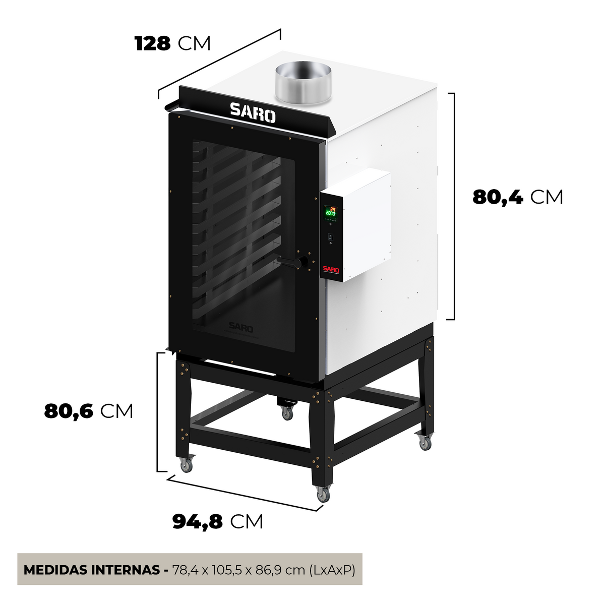 Forno Turbo Industrial a Gás GLP Saro FTI10GLP 10 Esteiras