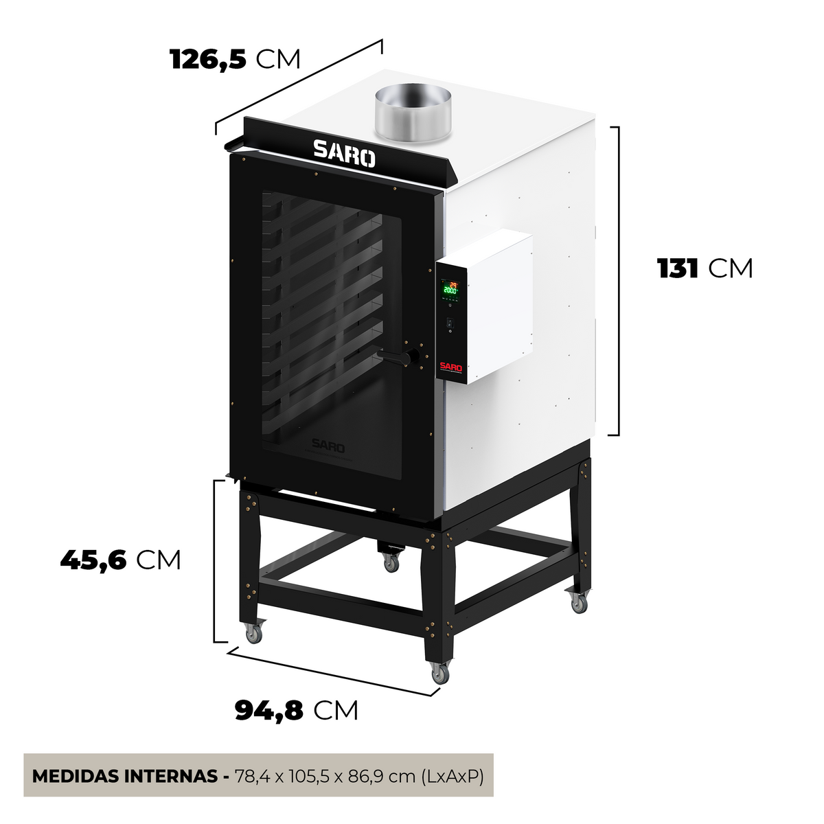Forno Turbo Industrial Saro FTI10T 10 Esteiras Trifásico 750 Pães/Hora