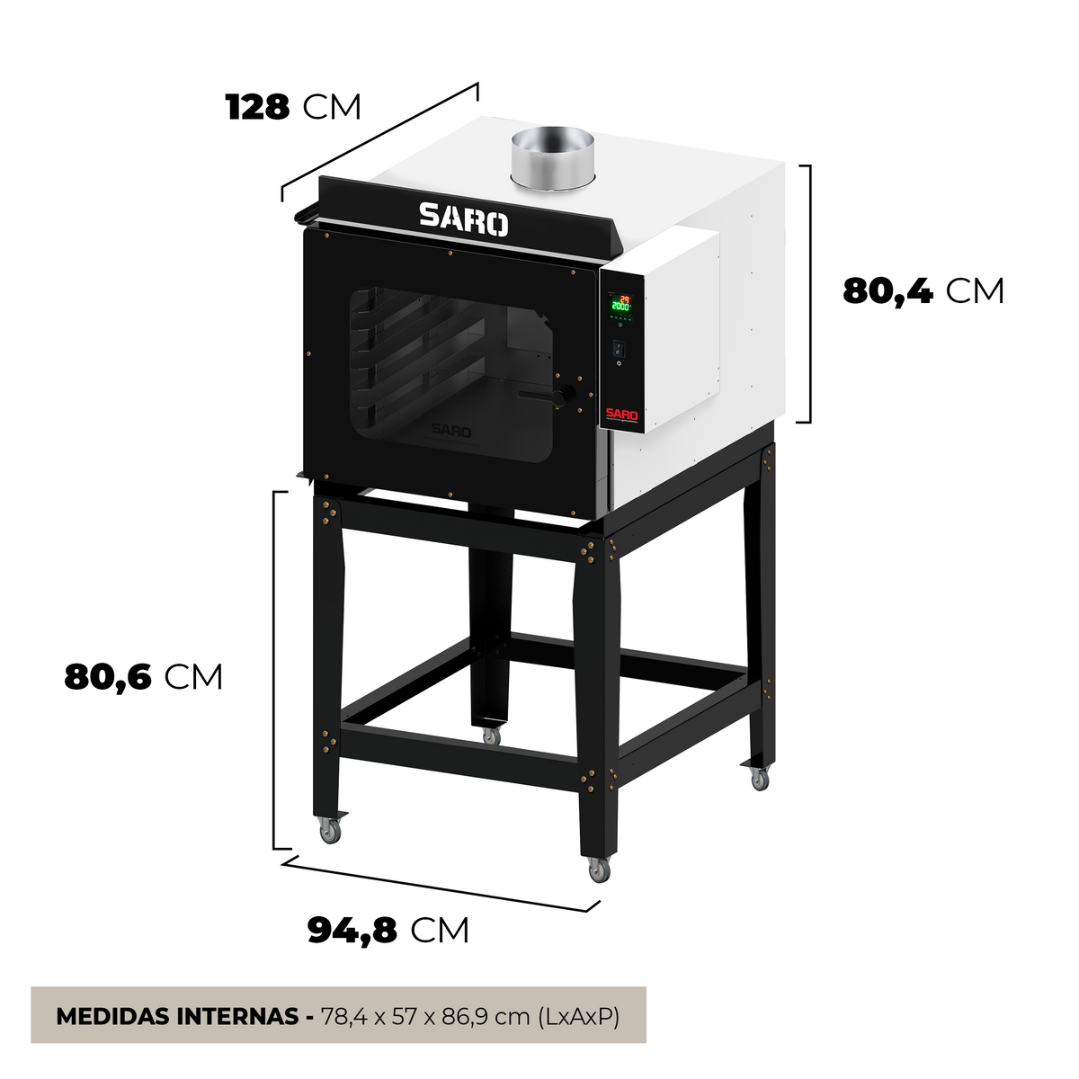 Forno Turbo Industrial Saro FTI5M22 5 Esteiras Elétrico Monofásico 220V