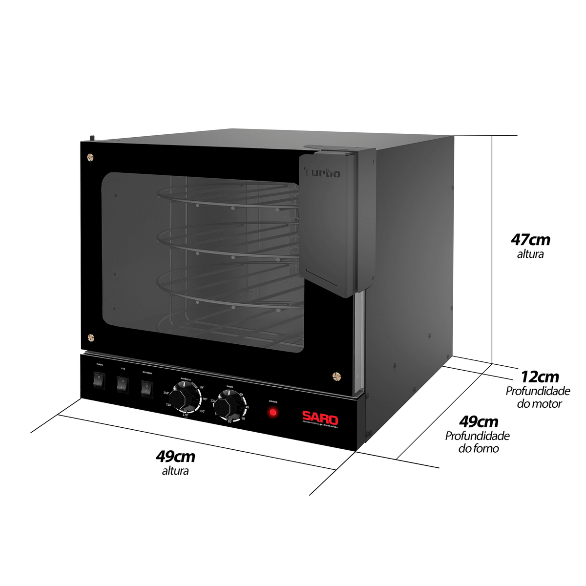Forno Turbo Rotativo 2 em 1 Saro FTR
