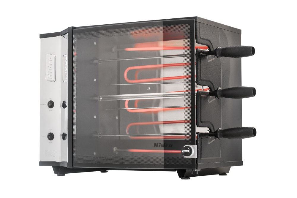 Churrasqueira Elétrica Hidro Nativa 3 Espetos Giratórios 220V Preta