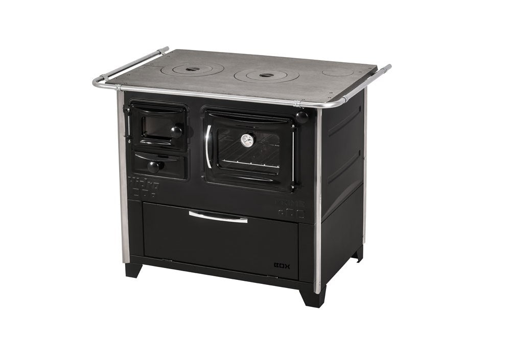 Fogão a Lenha Hidro Prime Box Nº 2 com Caixa de Lenha e Forno 40 L Preto
