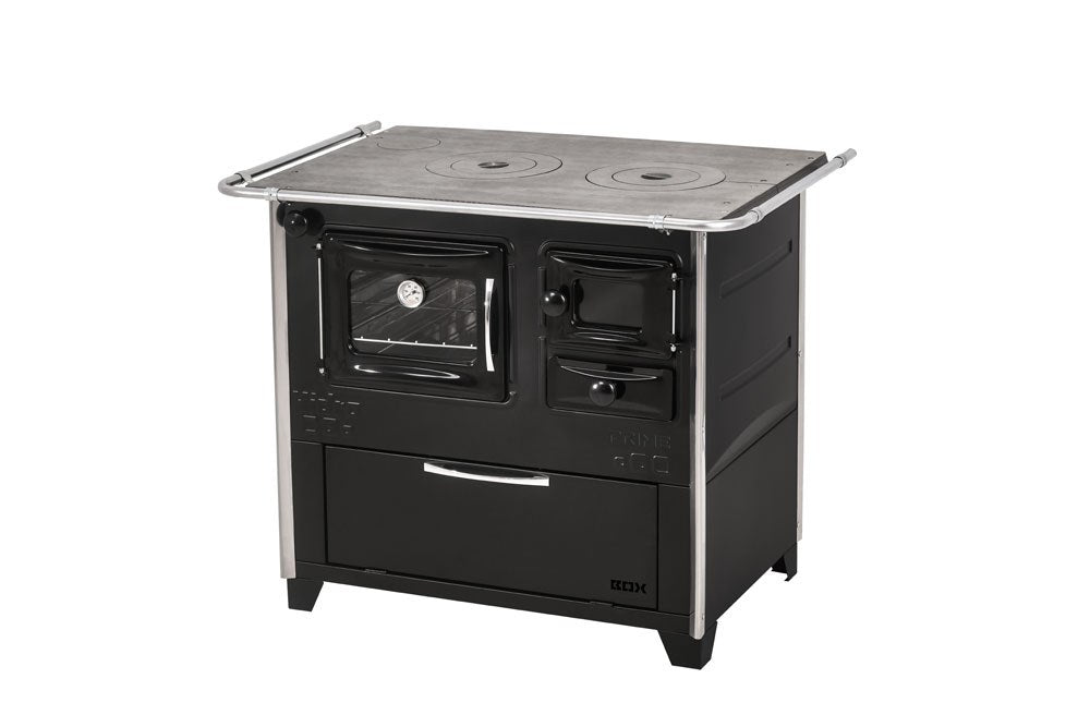 Fogão a Lenha Hidro Prime Box Nº 2 com Caixa de Lenha e Forno 40 L Preto