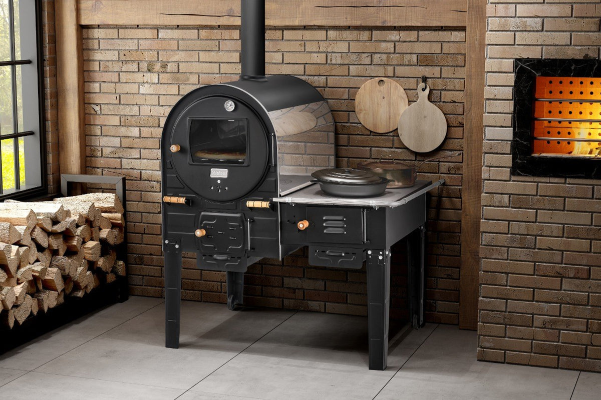 Forno a Lenha com Fogão Hidro 2x1 138 Litros Inox 430