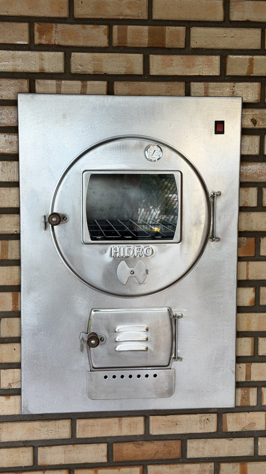 Forno a Lenha de Embutir Hidro Médio 138 Litros 100% Inox 304 Fosco