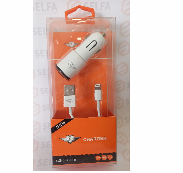 Kit Carregador Veicular com 2 USB e Cabo para iPhone 2,1A Fancy CDQ-2IN1CC5G