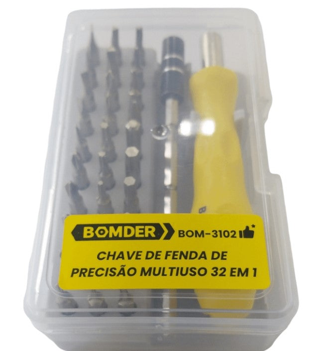 Kit Chave de Fenda de Precisão 32 em 1 com Pontas Intercambiáveis Bomder BOM-3102