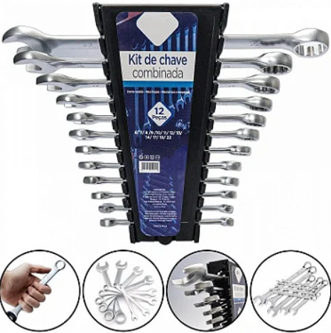 Kit de Chave Combinada com 12 Peças Cromo-Vanádio IT-Blue LE-1983