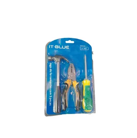 Kit de Ferramentas com 3 Peças Alicate, Chave de Fenda e Martelo It-Blue LE-967