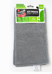 Kit de Panos de Limpeza em Microfibra com 2 Unidades 32 x 32 cm Clink CK7782