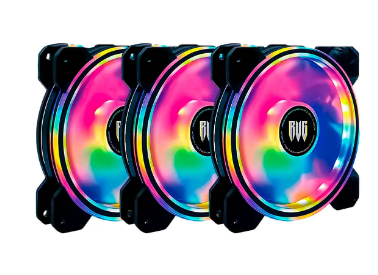 Kit com 3 Fans para Gabinete ARGB 120 mm com Hub e Controle Remoto Revenger G-VR346K