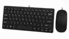Kit Mini Teclado e Mouse Óptico com Fio USB 5V Plug & Play Knup KP-TE122