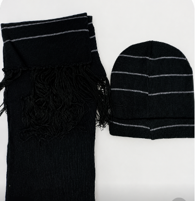 Kit Touca com Cachecol Masculino de Tricô para Inverno YCJ5192-6