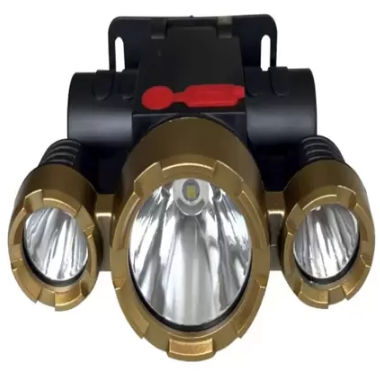 Lanterna de Cabeça Recarregável 3 LEDs com Cabo USB Luatek LT-394