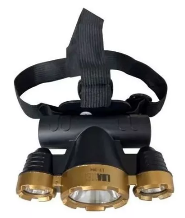 Lanterna de Cabeça Recarregável 3 LEDs com Cabo USB Luatek LT-394