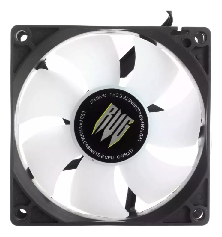 Fan LED 80mm para Gabinete e CPU 2300RPM com Kit de Parafusos Revenger G-VR337