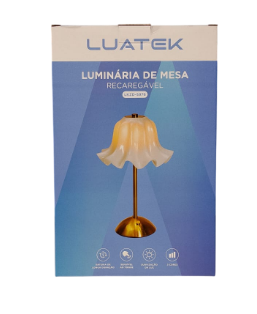 Luminária de Mesa Recarregável 16 LEDs 3W USB com Cabo Carregador Luatek LKZD-5976