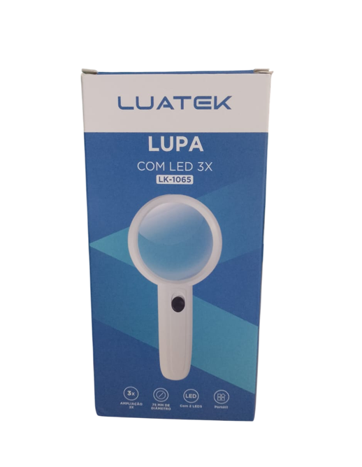 Lupa de Mão com LED Aumento 3x Luatek LK-1065