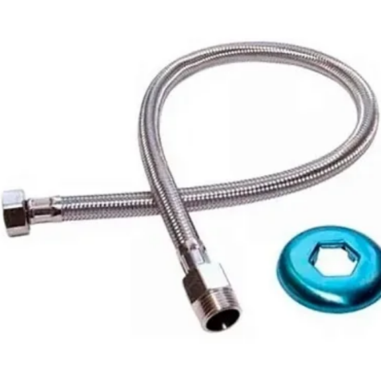 Mangueira Flexível Malha de Aço Inox 30cm para Torneira e Caixa Acoplada Bestfer BFH1743
