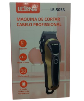 Máquina de Cortar Cabelo Profissional Recarregável com 4 Pentes Lelong LE-5053
