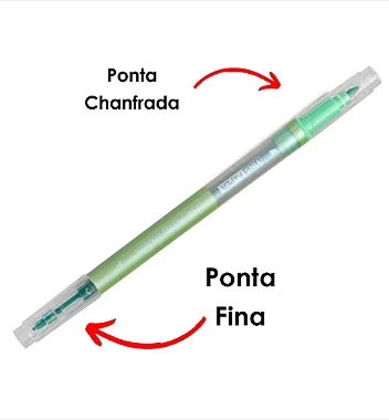 Marca Texto Ponta Dupla Tons Pastel com 6 Unidades Yins Paper YP7399