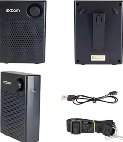 Megafone Amplificador Bluetooth 7W com Headset e Alça de Ombro Bateria 1200mAh Exbom CS-B16BT