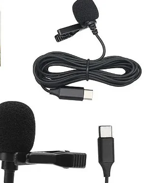Microfone de Lapela com Conector Type-C e Cabo de 1,5m NK-N02