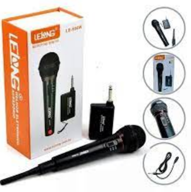 Microfone Sem Fio Dinâmico com Receptor e Cabo P10 Lelong LE-996W
