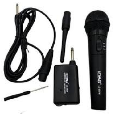 Microfone Sem Fio Dinâmico com Receptor e Cabo P10 Lelong LE-996W