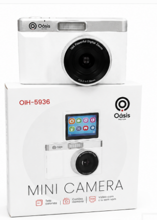 Mini Câmera Fotográfica Digital Recarregável Dobrável 300mAh 5V 1A Oasis OIH-5936