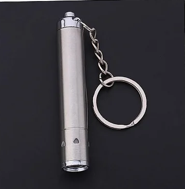 Mini Chaveiro Lanterna de Alumínio com Luz UV a Pilha LL LL82654