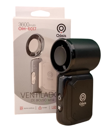 Mini Ventilador Portátil de LED 5W USB 5V/1A Oasis OIH-6017