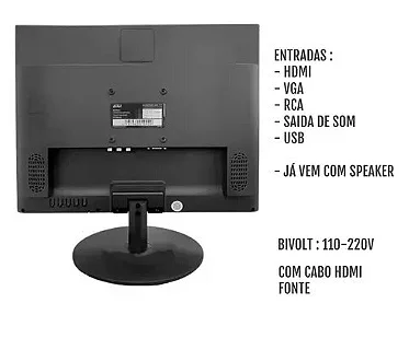 Monitor LED 17" 60Hz 5ms 20W com Cabo HDMI Aitek Sigma-M1710A