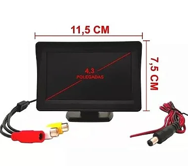 Monitor Veicular Tela LCD 4,3 Polegadas Para Câmera de Ré Lelong LE-6831