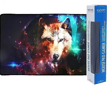 Mouse Pad Gamer Extra Grande 70x35cm com Base Emborrachada Exbom MP-7035C